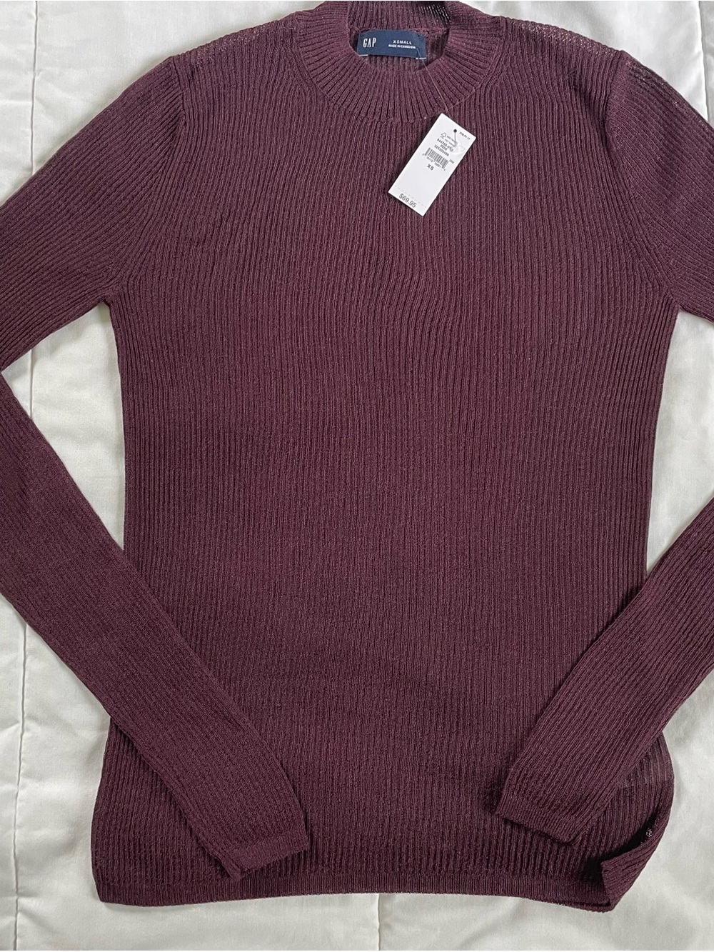 GAP Women's Ribbed Crewneck Sweater - Wine